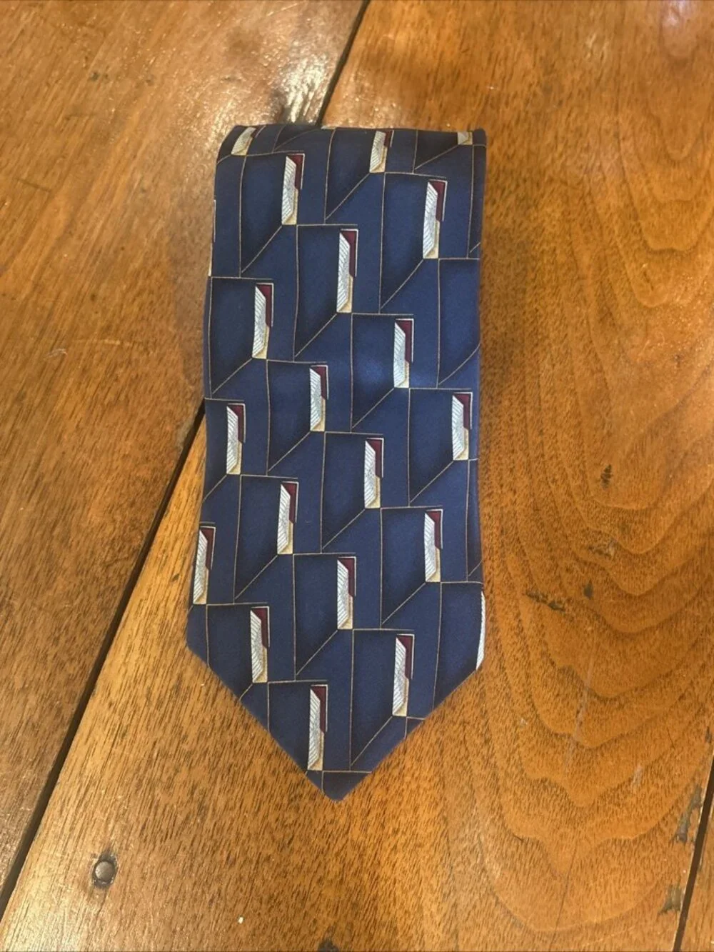 Vintage 100% Silk Bill Blass Black Label Necktie- Geometric Tie 1980 Office Retr
